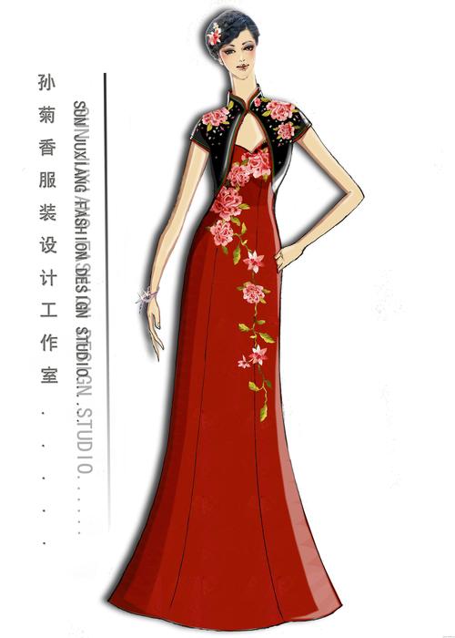 湖北省电视台主持人刘微演出服装设计图-其它设计-服装设计